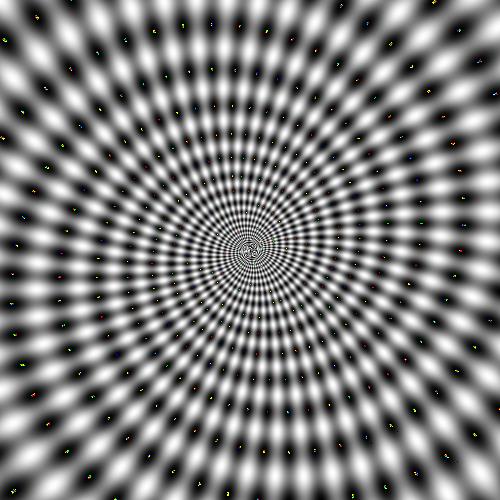 This hypnosis illusion makes the person looking at it feel disoriented, as if they are traveling down a moving spiral to the center of the image. The hypnotic optical illusion appears to be moving when in fact it is staying still. It&rsquo;s the kind of image that brings thoughts of a hypnotist making their patient sleepy to mind.