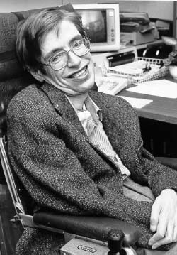 This photo is of British theoretical physicist Stephen Hawking. He is well known for his work on black holes and his popular book &lsquo;A Brief History of Time&rsquo;.