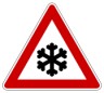 snow warning sign